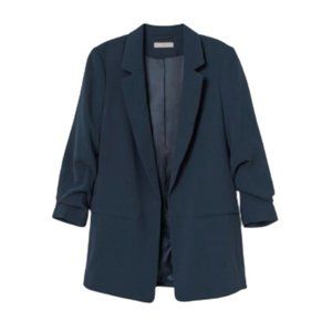 Blazer with Gathered Sleeves in Dark Teal